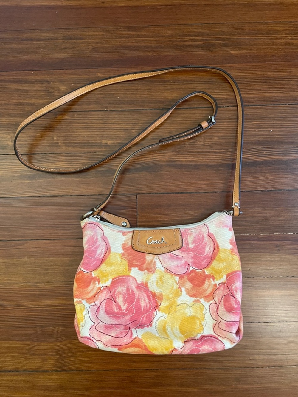 Y2K Coach Ashley Floral Canvas Crossbody Bag Purse